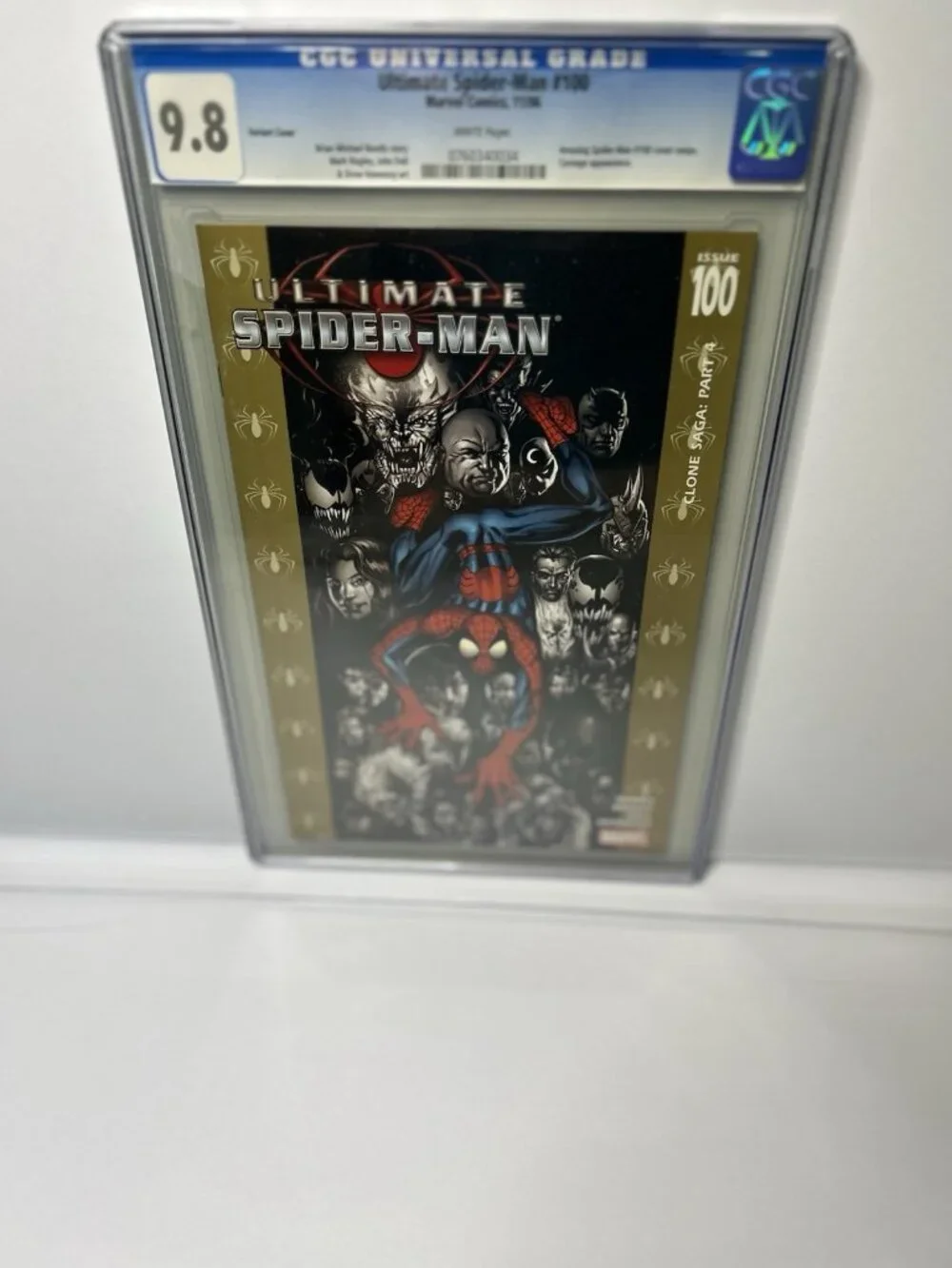 Ultimate Spider-Man #100 SUPER RARE 9.8 CGC GRADED VARIANT COVER WHITE PAGES